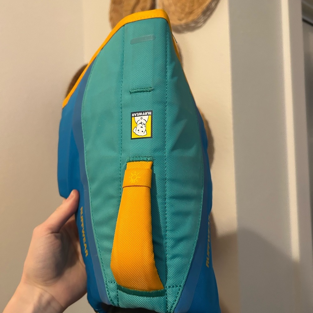 Ruffwear Blue and Yellow Dog Life Jacket